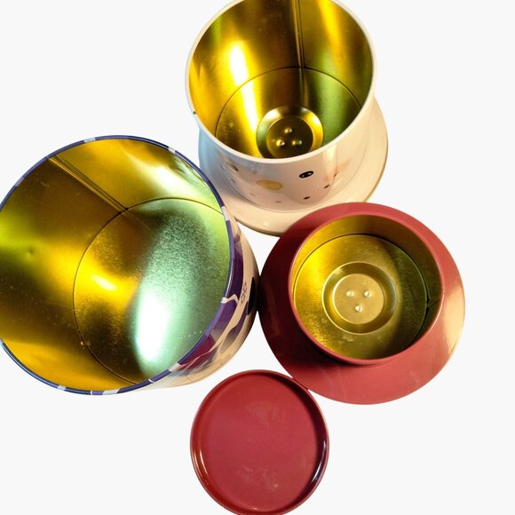 Snowman Decorative Tin Stacked 3 Canisters Celebrate It Christmas - Picture 7 of 10